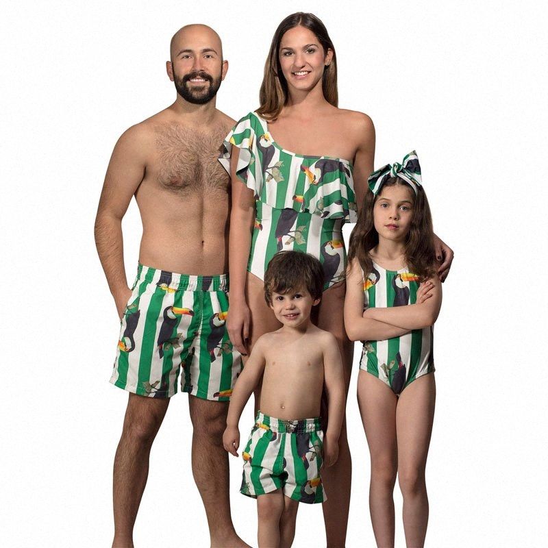 dad and baby matching swim shorts