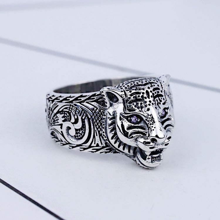 Anillo De Plata Del Ojo De Tigre Anillo De Cristal Púrpura Anillo De Plata Del Ojo De Tigre Anillo De Cristal Púrpura