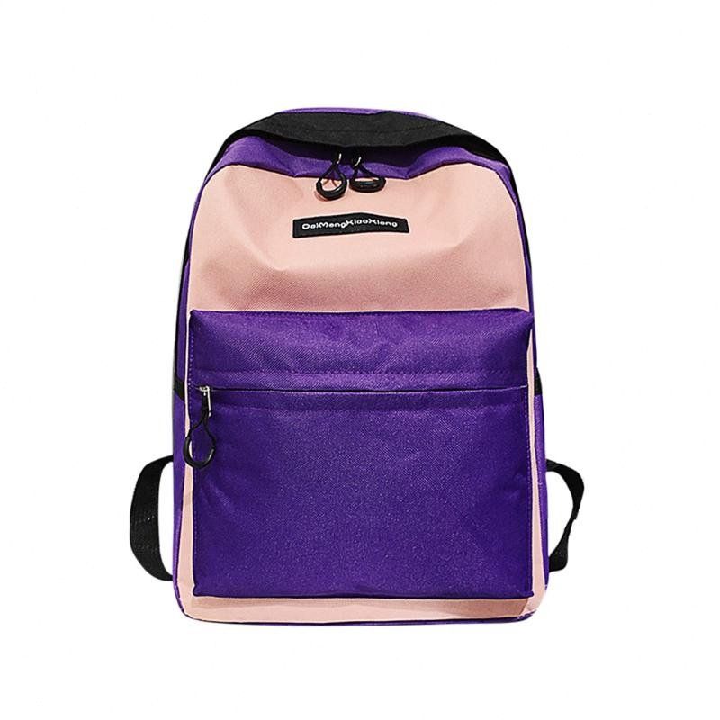 Couple Schoolbag Travel Hiking Bag Color Block Backpack Collection Luminous Bag 
