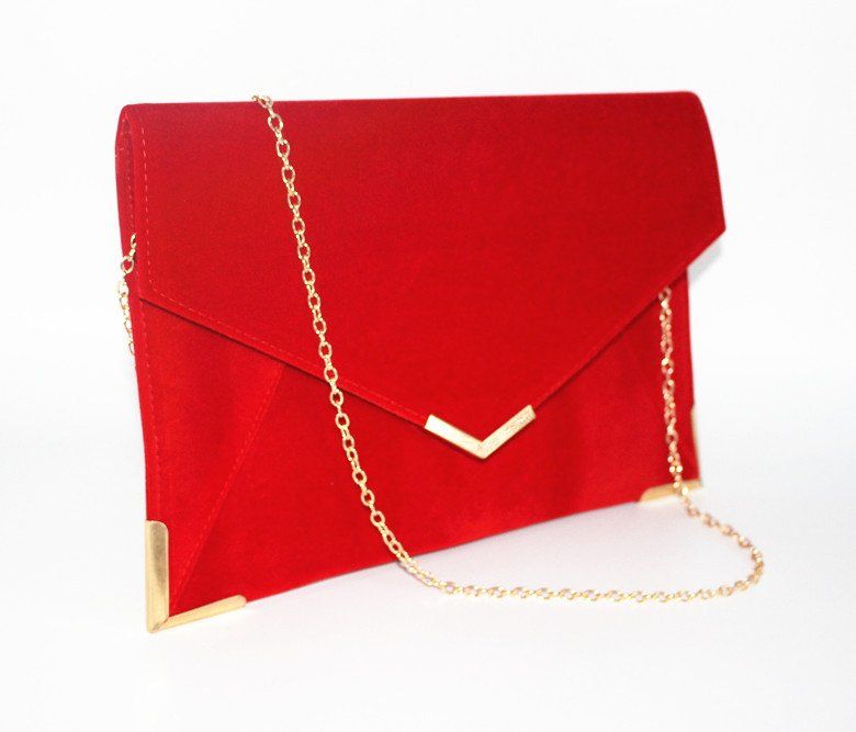 suede envelope clutch