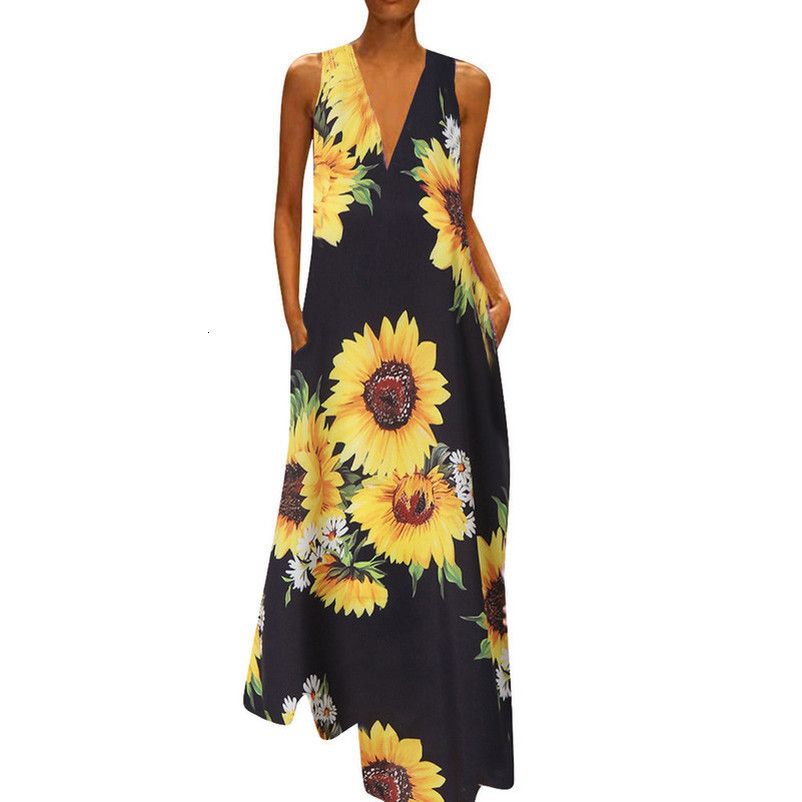 maxi dress with sunflowers