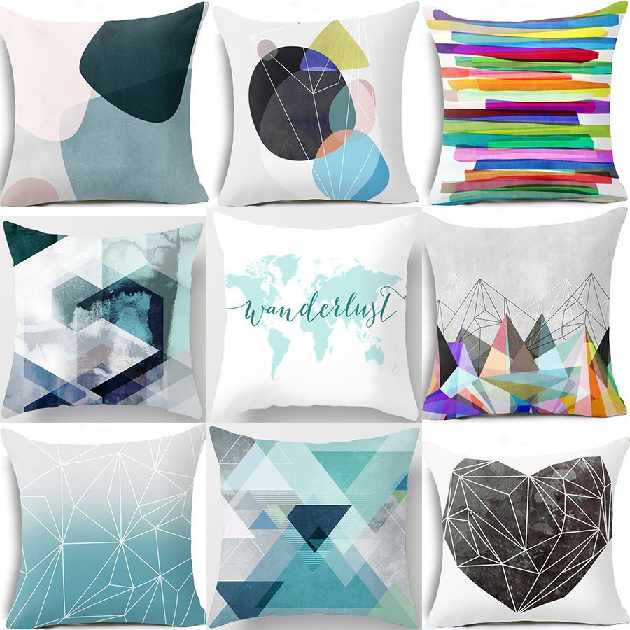 Cubierta De Cojín De Geometría Nórdica Funda De Almohada De Cubierta De Cojín De Geometría Nórdica Funda De Almohada De