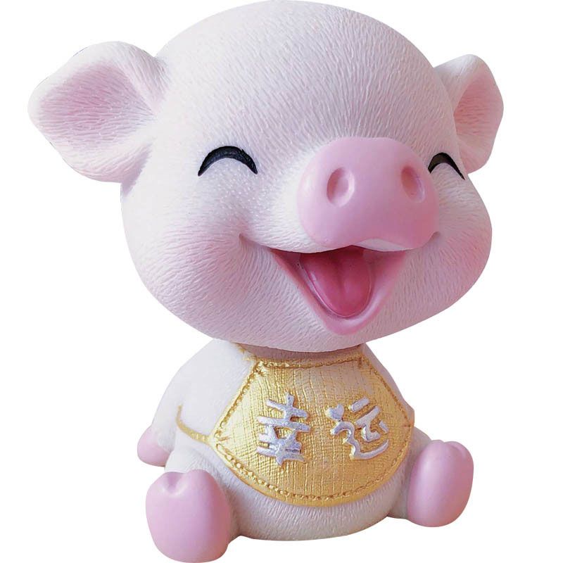 Fashionable Creative Car Accessories Cute Shaking Head Piggy Car