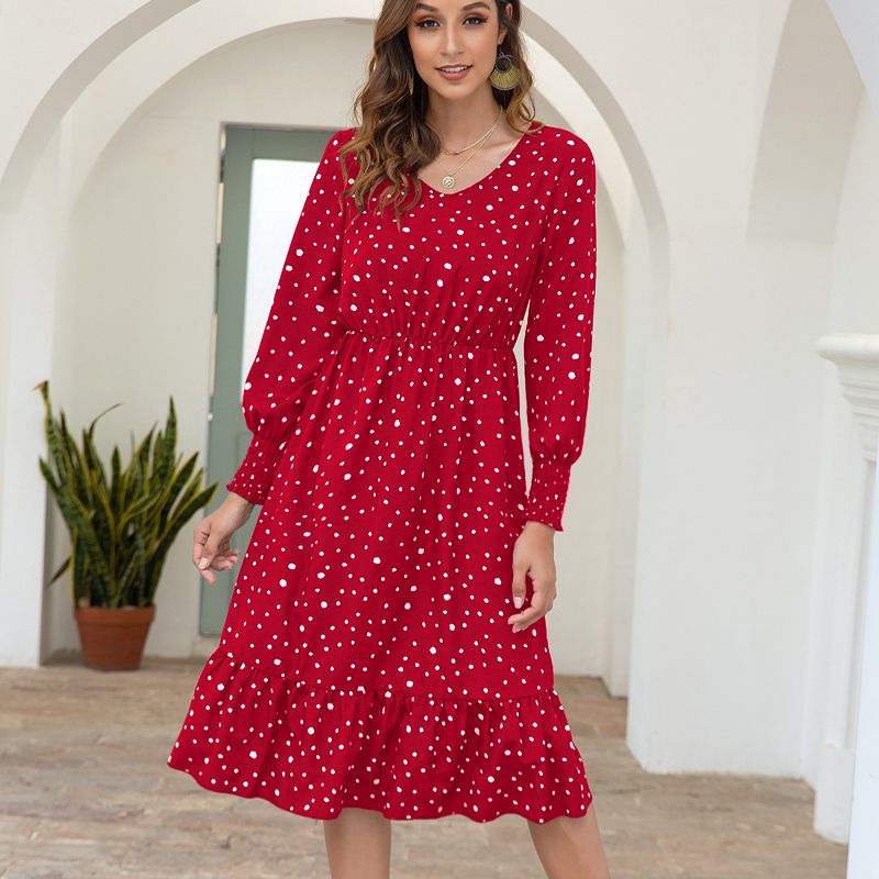 elastic waist midi dress