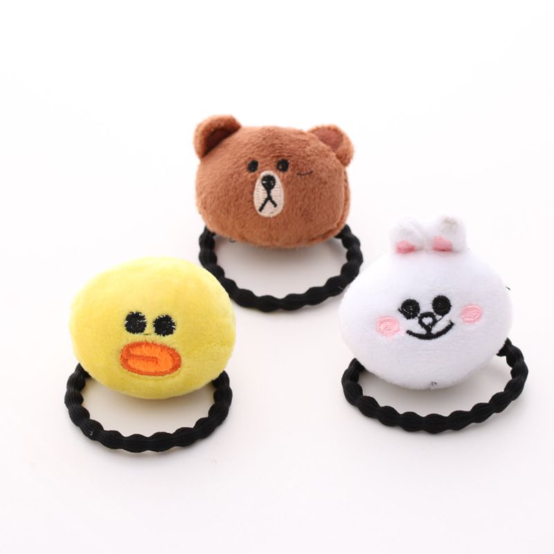 Bandas de goma para mujer Lindo oso pequeño pollo conejo dibujos animados elástico bandas de pelo Bandas de goma para mujer Lindo oso pequeño pollo conejo dibujos animados elástico bandas de pelo