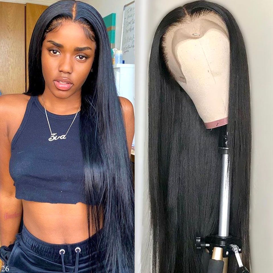 13X4 Glueless Straight Lace Front Human Hair Wig Straight Wig