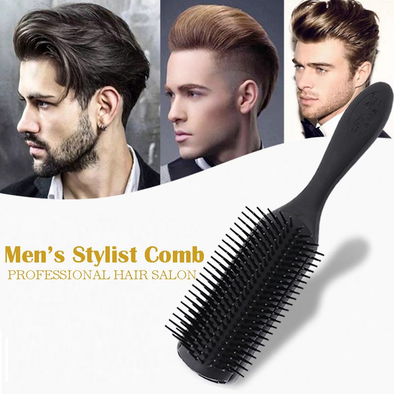 Cepillos para el cabello Brainbow Hombre Peine Pincel de nueve filas Peinado  antiestático Combs Men Hombres