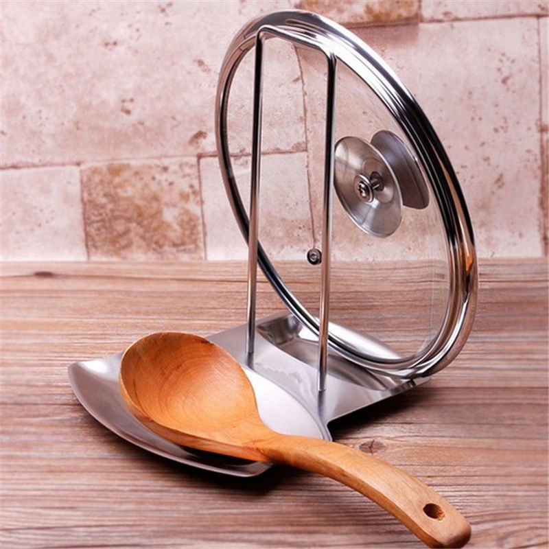 2020 Pot Lid Holders Scoop Holder Stainless Steel Pot Cover Rack And