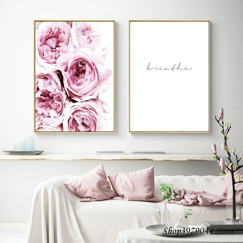 2020 Butterfly Wall Art Painting Peony Canvas Pink Flower Posters And Prints Nordic Poster Letter Wall Pictures For Living Room Decor From Haloqueen 3 6 Dhgate Com