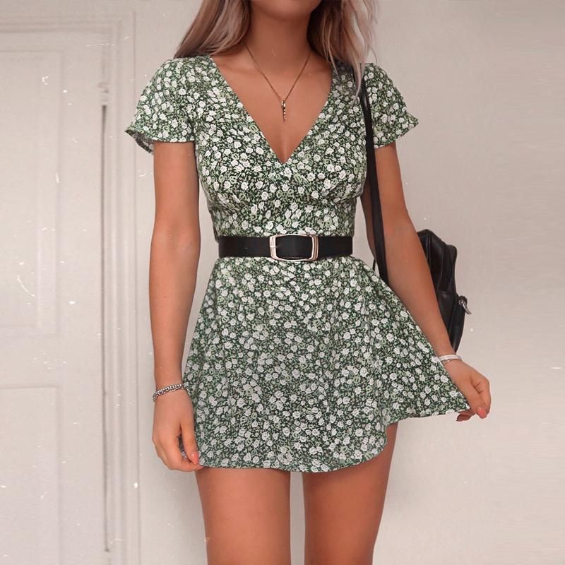 vintage floral mini dress