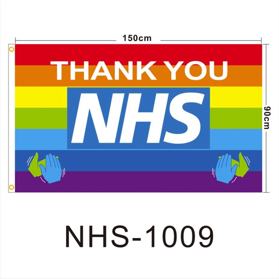 NHS Thank You Flag 3x5FT Custom Polyester With Grommets Screen Printed