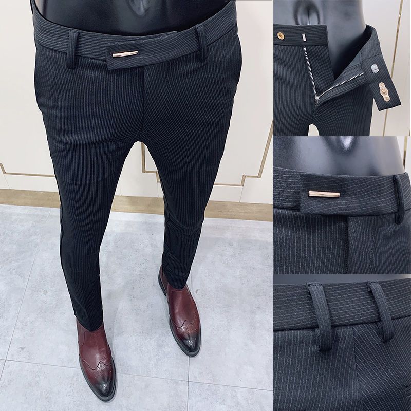 black slim fit dress pants