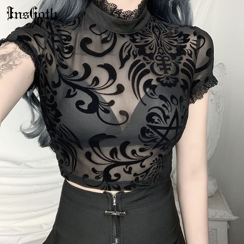 transparent lace tops