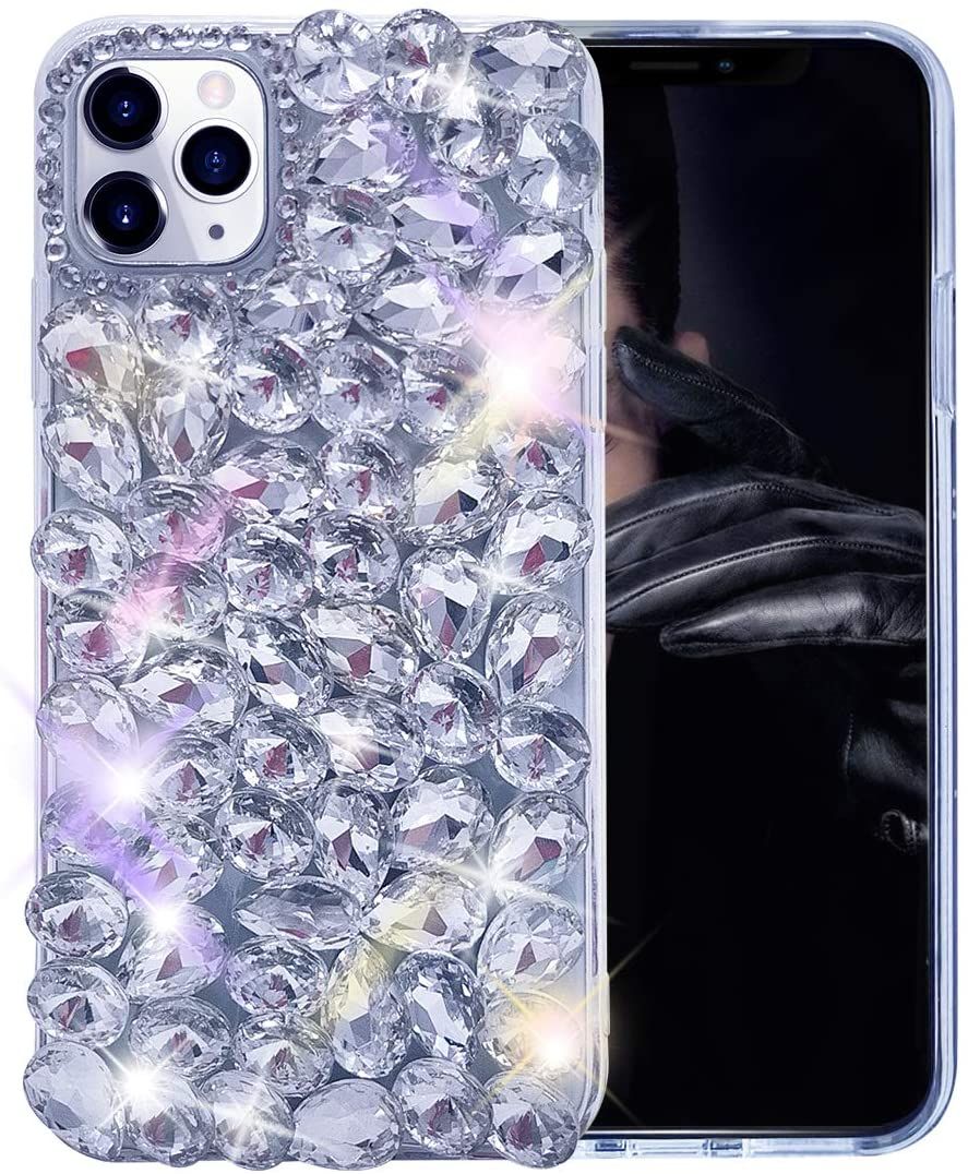 3D Glitter Bling Diamond Crystal Rhinestone Clear Cell Phone Cases For