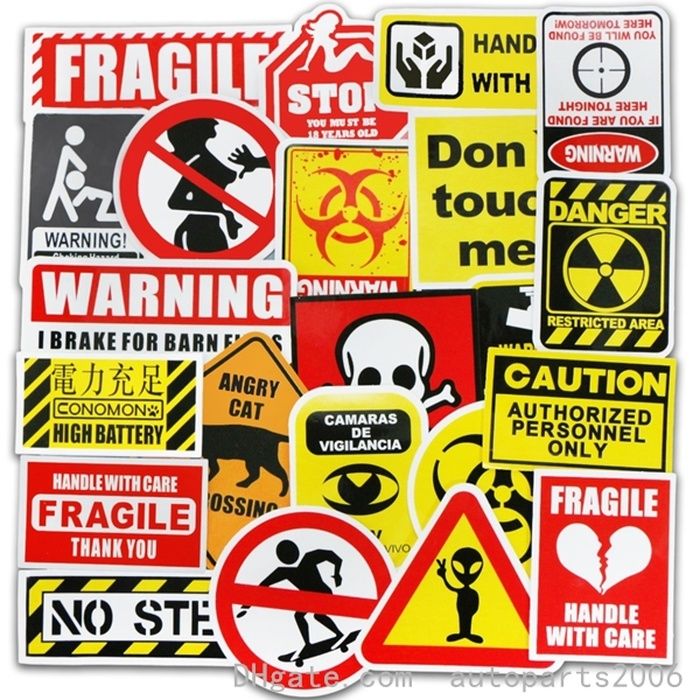 bike warning stickers
