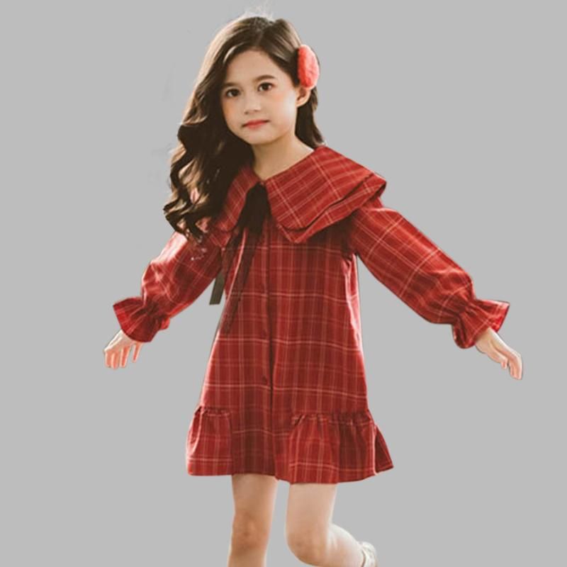 girls plaid shirt dress