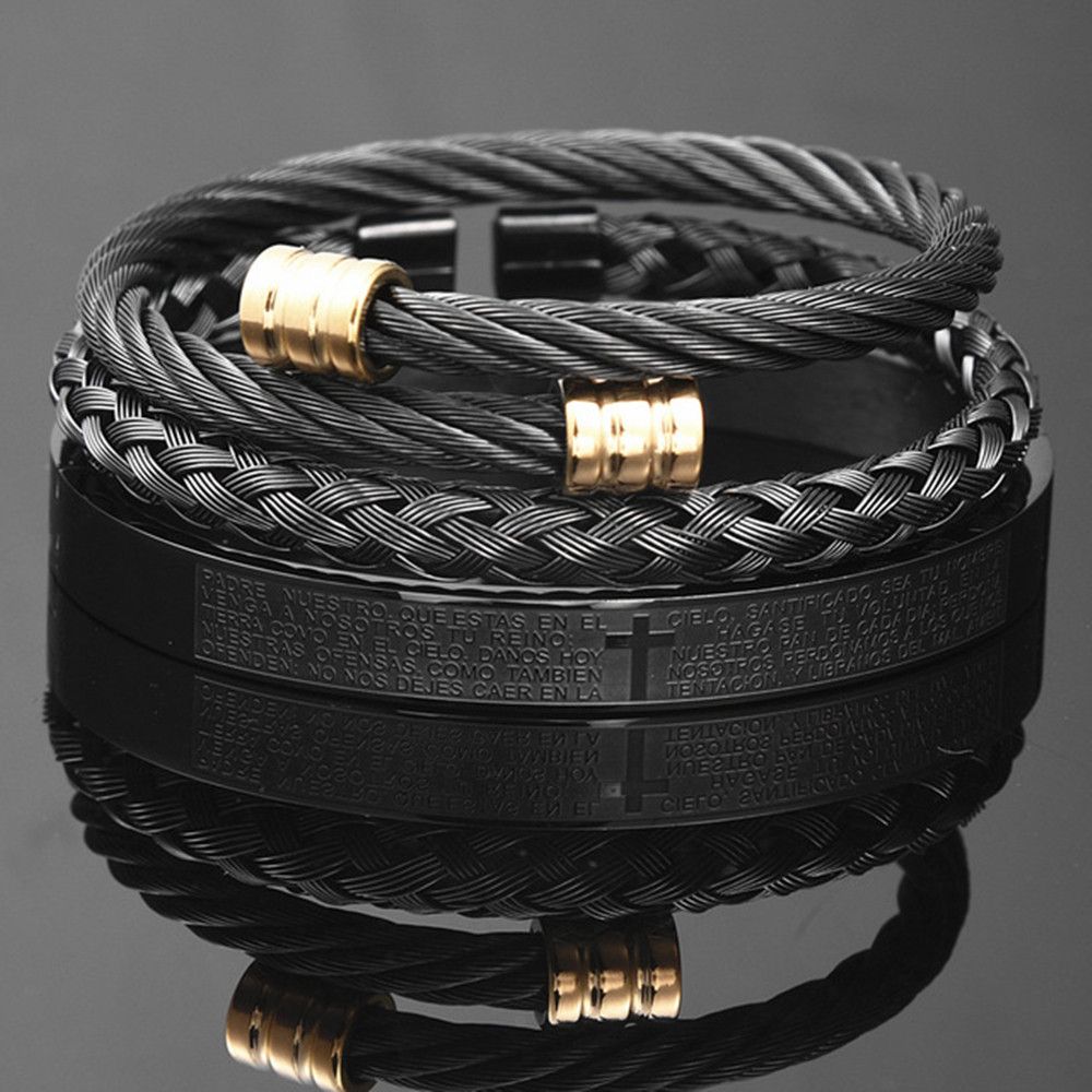 3pcs / set black-gold.