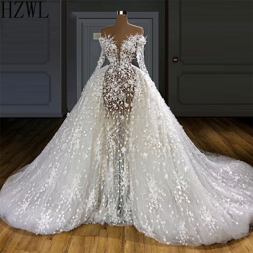 long sleeve turkish wedding dress