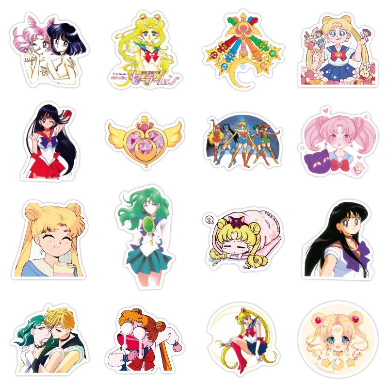 teléfono botella de agua para adultos y niñas snowboard AKlamater Pegatinas de Sailor Moon Multi-1 58 piezas paquete de pegatinas de anime de Japón Sailor Moon para decoración de portátil 