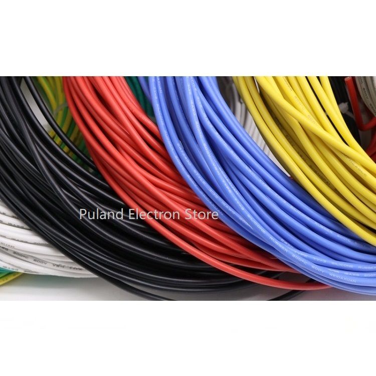 12-28AWG Alambre electrónicos PTFE FEP Flexible alambre trenzado de cobre estañado 9 Colores
