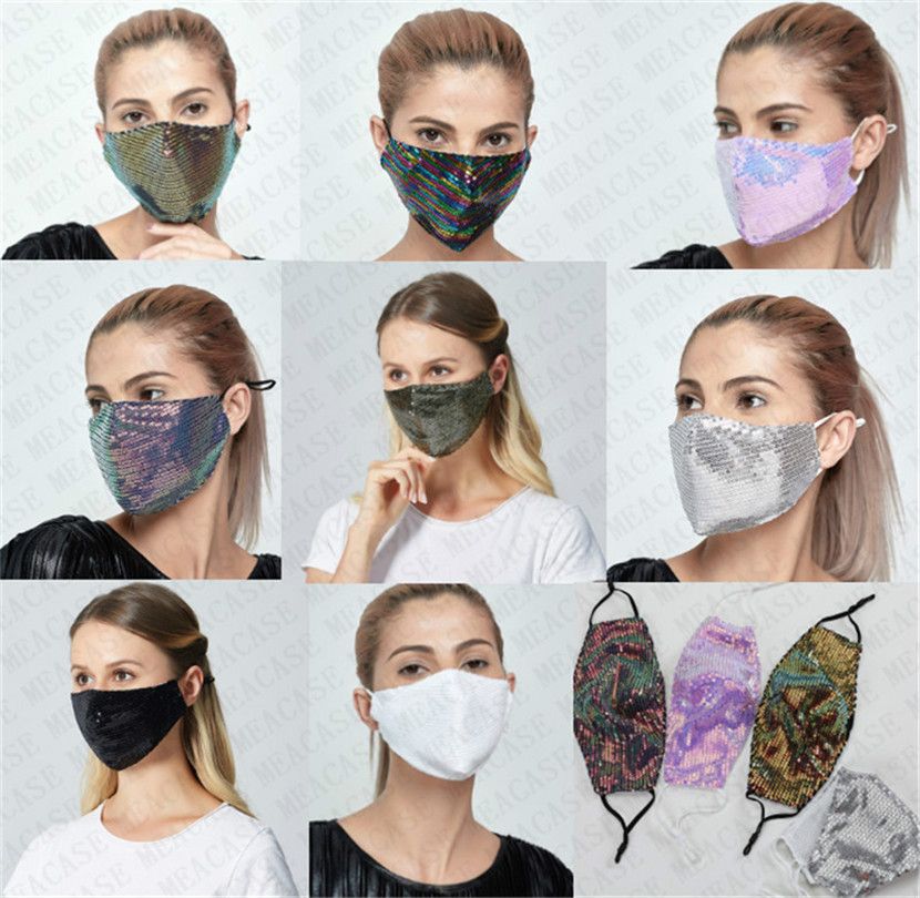 2020 Sequins Masks Can Insert Filter Washable Sequined Designer Face Mask Women Glitter Mouth Cover Face Shield Reusable Shiny Sales D72104 From Sweet Products 1 41 Dhgate Com