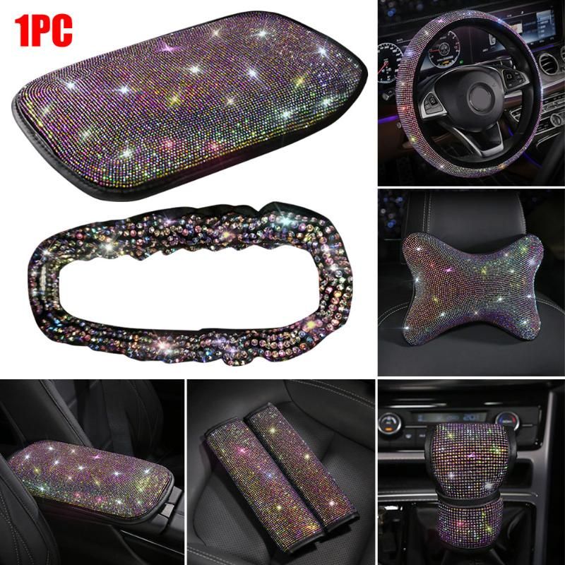 New Universal Rhinestone Diamond Car Accessories Steering Wheel Cover ...