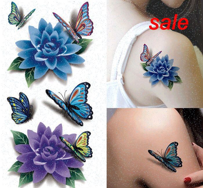 New Colorful 3d Butterfly Tattoo Sticker Women Sexy Rose Flower Temporary Tattoo Designs Stickers Nycc Temporary Bird Tattoos Temporary Heart Tattoos From Zarrd 9 16 Dhgate Com