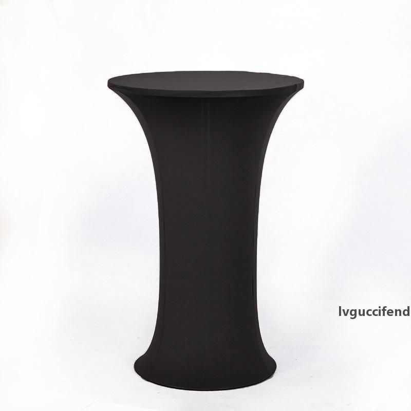 4 Pack 23x43 Black Cocktail Spandex Stretch Round Tablecloth Table Cover for Weddings Bars Party