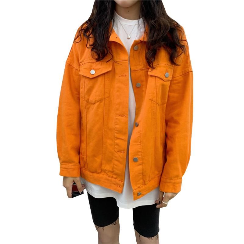 orange jeans jacket