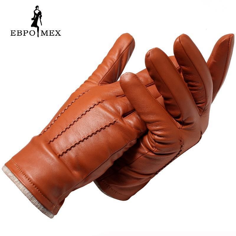 leather gloves men brown