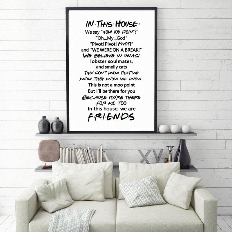 Friends Quotes TV Poster Friends tv show In this house Print Funny Quote Bedroom Poster Joey Tribbiani Rachel Canvas Painting bDOt# Friends Quotes TV Poster Friends tv show In this house Print Funny Quote Bedroom Poster Joey Tribbiani Rachel Canvas Painting bDOt#
