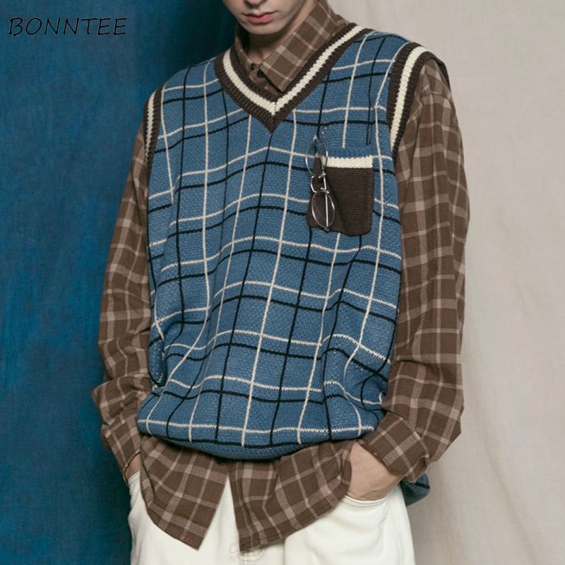 mens christmas plaid vest