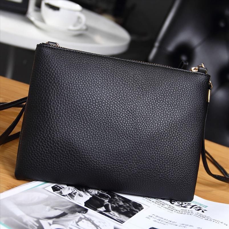 simple black leather bag