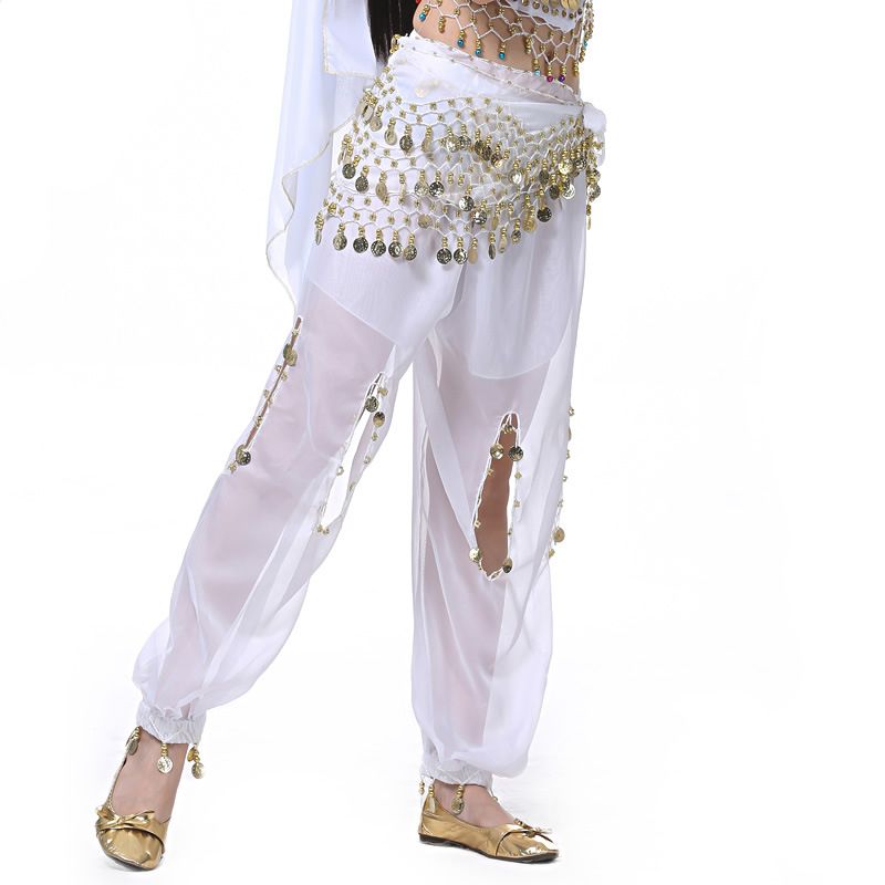 Tribal Belly dance Yoga Block Print Sequin Harem Pants Floral Design Very Full