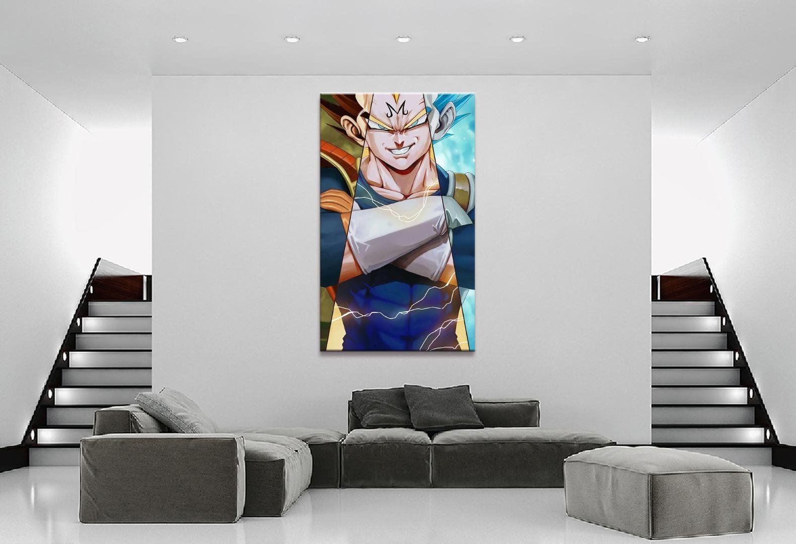 Arte 1 Pieza pintura moderna Goku y Vegeta lienzo impreso cuadros de la  pared Decoración para