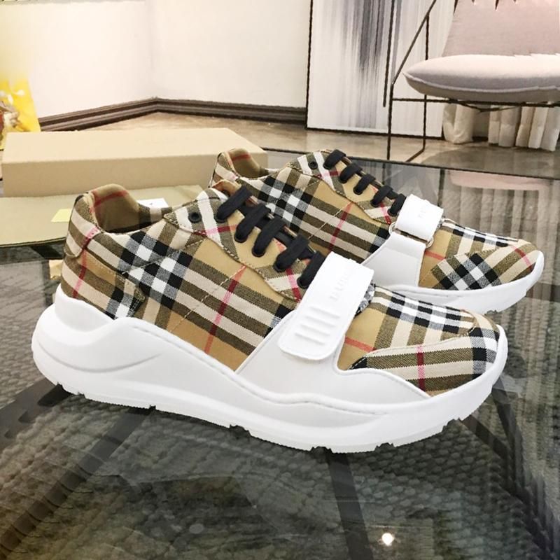 burberry vintage check cotton sneakers mens