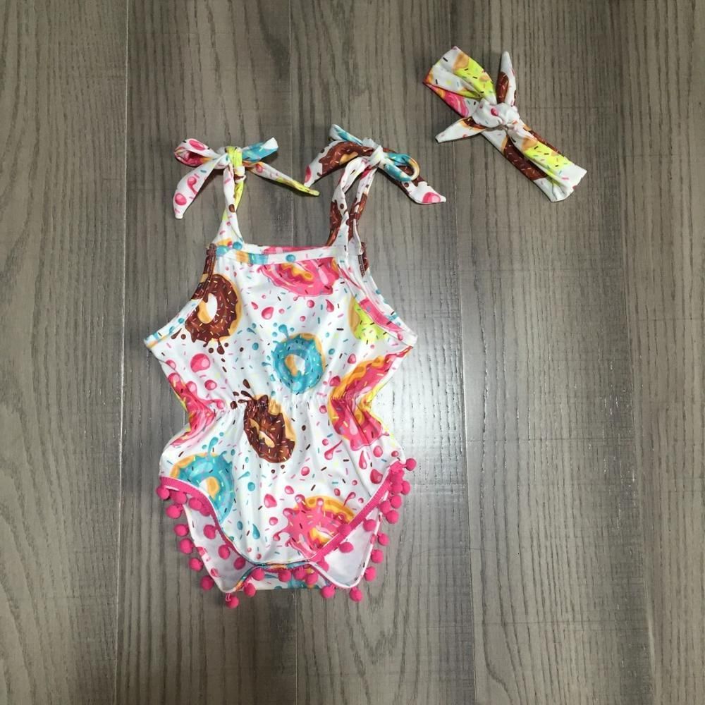 donut romper baby girl