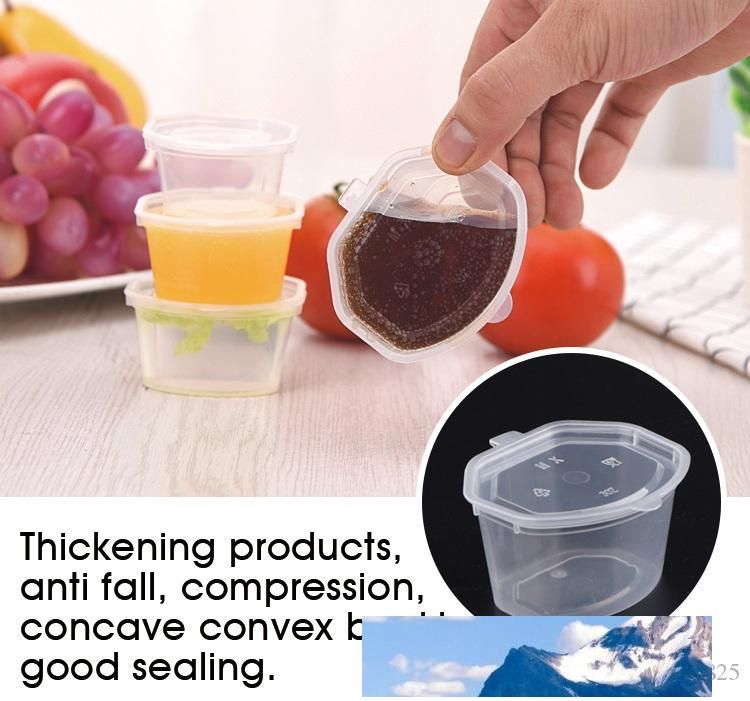 100Pcs Small Plastic Sauce Cups Food Storage Containers Clear Boxes with Lid