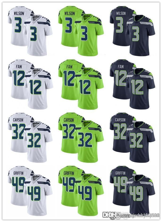 2020 Men Women Seattle 13 Seahawks 13 Youth 3 Russell Wilson 49 Shaquem Griffin 32 Chris Carson 12th Fan Football Jerseys Navy Rush Green From Kqh09 16 12 Dhgate Com
