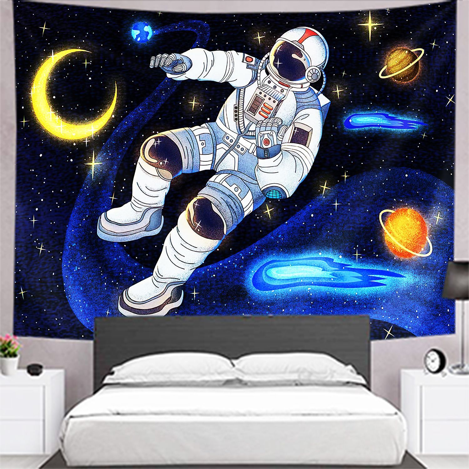 new astronaut wall hanging decoration modern college dorm decor tapestry  universe tapiz kid boy room tentur mural