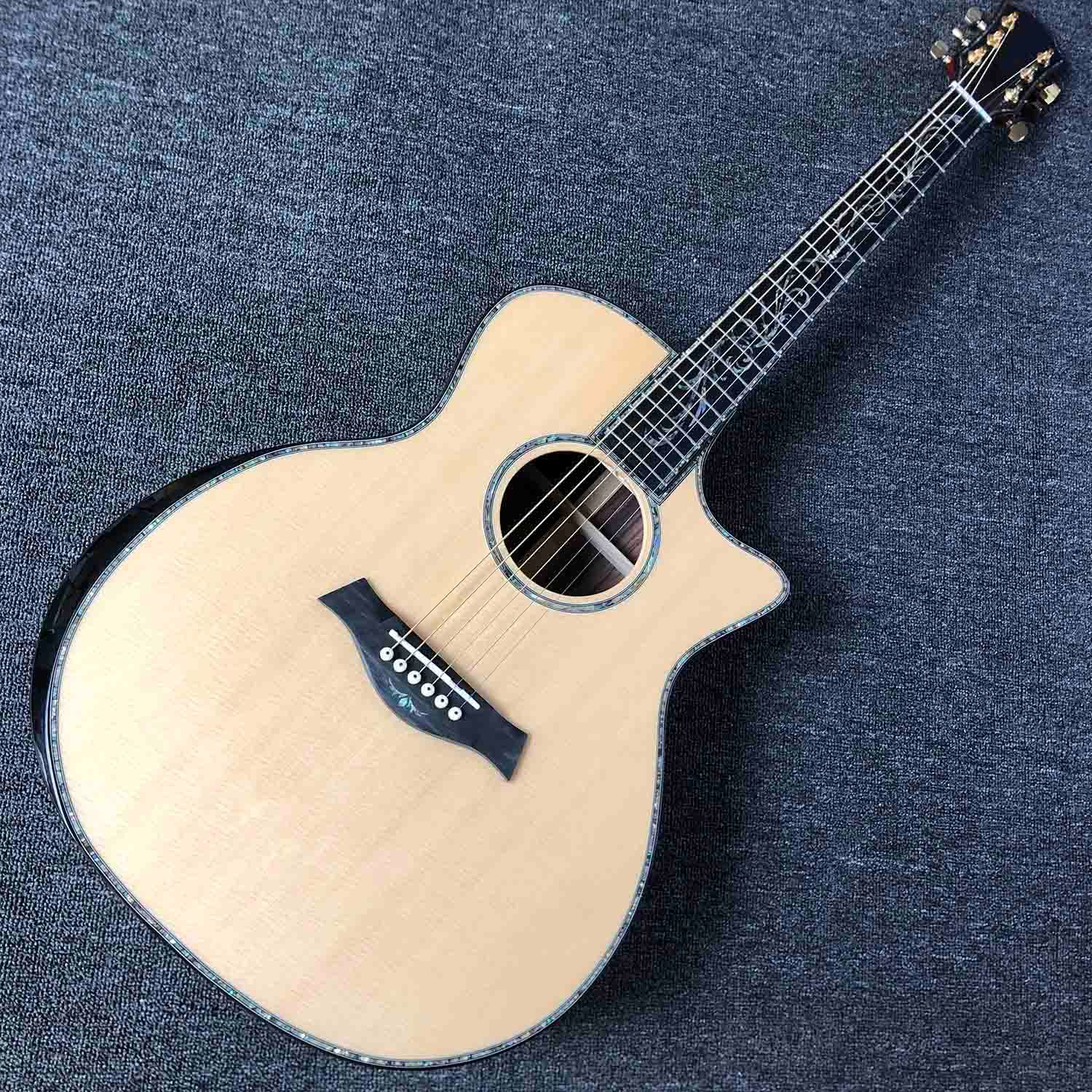 Compra Diapasón De Ébano Guitarra Eléctrica Acústica De 41 Pulgadas Con  Reposo Del Brazo Real Abulone AAAA Spruce Sólido Top Corte Barato | Entrega  Rápida Y Calidad | Es.Dhgate