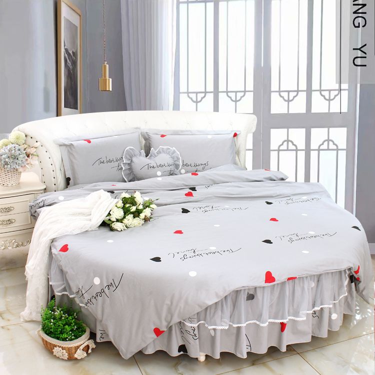 Cubierta de cama cabida cama redonda sólida de la hoja del algodón del 