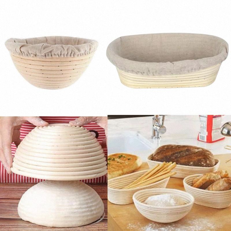 2x Oval Rattan Dough Basket Baguette Brotform Bread Fermentation Baskets