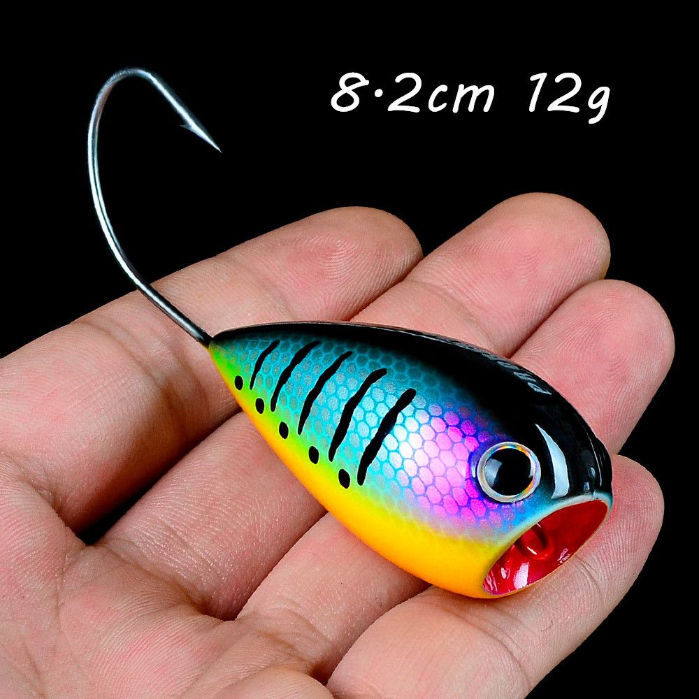 2021 Mixed 8.2cm 12g Popper Hard Baits & Lures Single Hook Fishing