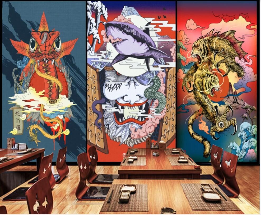 3d wallpaper custom photo mural on the wall Japanese Ukiyoe Hannya Ghost Restaurant home decor 3d 3d wallpaper custom photo mural on the wall Japanese Ukiyoe Hannya Ghost Restaurant home decor 3d