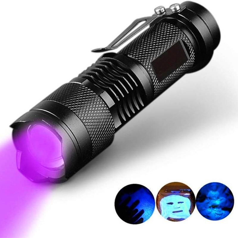 LED UV Ultraviolet Torch With Zoom Function Mini UV Black Light Pet