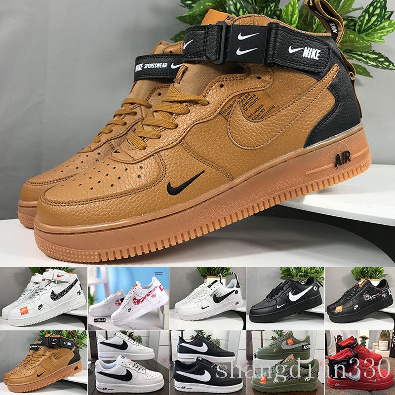 Compra Nike Air Force 1 One Af1 With Box Sale 2019 New Design Forces Men  Low Skateboard Shoes Cheap One Unisex 1 Knit Euro Air High Women All White  Black Red HGT6C