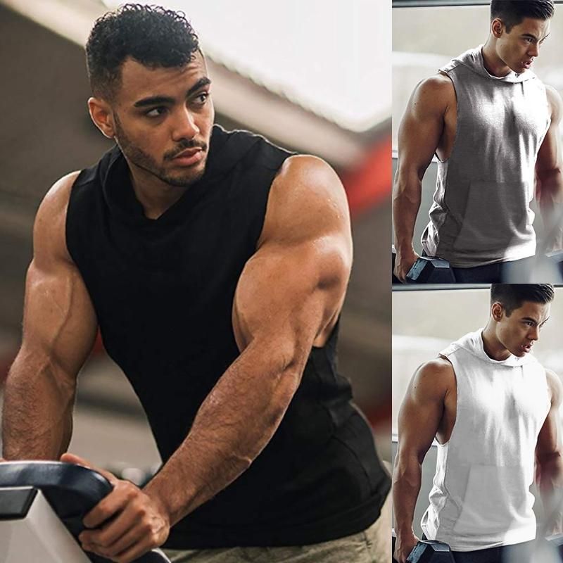SFEHEO Men Fitness Muscle Print Sleeveless Bodybuilding Tight-Drying Vest Tops Blouses 