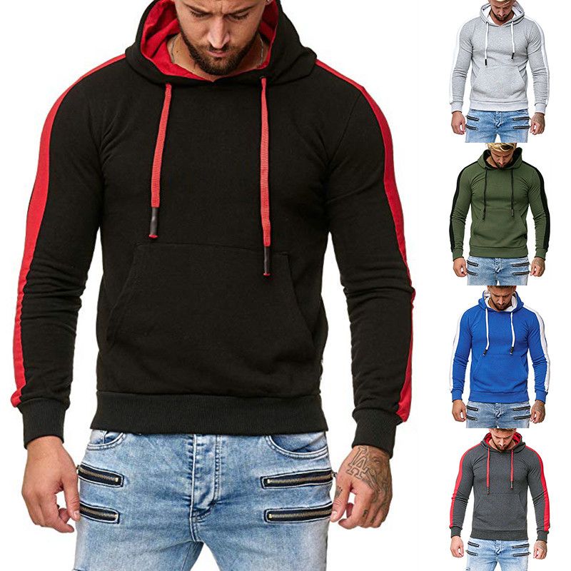 Mens Sweatshirt Contrast Casual Pullover Hoodies Sweatshirt with Pocket Mens Sweatshirt Contrast Casual Pullover Hoodies Sweatshirt with Pocket