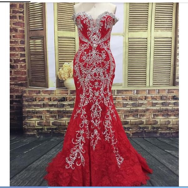 red with silver dress